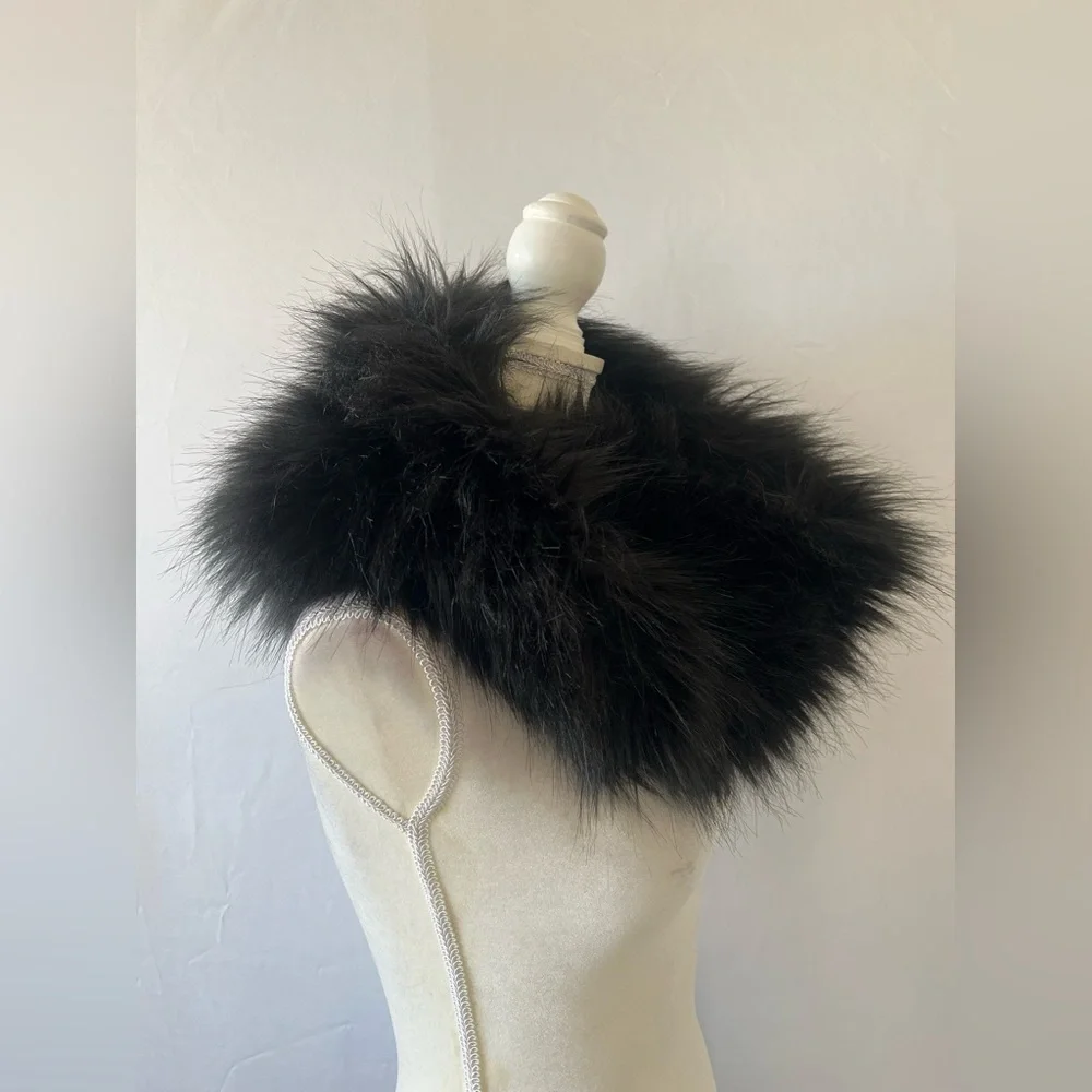 Black Faux Fur Infinity Scarf